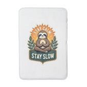 Meditating Sloth Vintage Relaxed Mind T-Shirt 2 バスマット (正面縦)