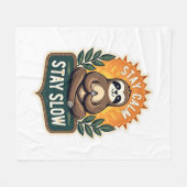 Meditating Sloth Vintage Relaxed Mind T-Shirt 2 フリースブランケット (正面(横))
