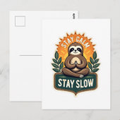 Meditating Sloth Vintage Relaxed Mind T-Shirt 2 ポストカード (正面/裏面)