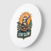 Meditating Sloth Vintage Relaxed Mind T-Shirt 2 ラージ壁時計 (傾斜)