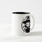 Meditating Witch Circle Halloween Mug | Two-Sided  ツートーンマグカップ (正面右)