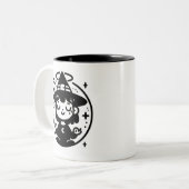 Meditating Witch Circle Halloween Mug | Two-Sided  ツートーンマグカップ (正面左)