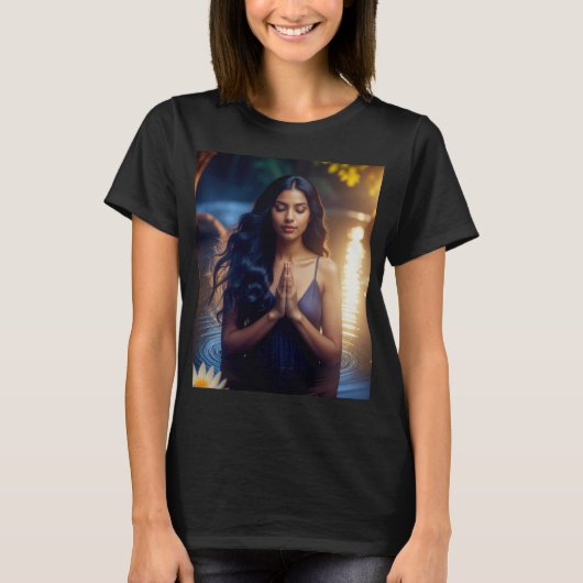 MEDITATION - ヨガ - ウェルネス - 今を生きる Tシャツ (正面)