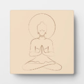 Meditation Black outline silhouette human. フォトプラーク (正面)