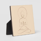 Meditation Black outline silhouette human. フォトプラーク (正面)