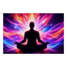 Meditation Chakra Glossy Poster Spiritual Art ポスター