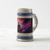 Meditation Chakra Stein Mug Spiritual Art ビールジョッキ (正面右)