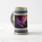 Meditation Chakra Stein Mug Spiritual Art ビールジョッキ (正面左)