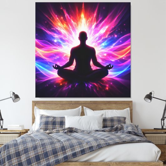 Meditation Chakra Stretched Canvas Wall Art キャンバスプリント (インサイチュ (寝室))