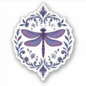 Meditation Fractal Geometry Spiritual Yoga Dragonf シール (正面)