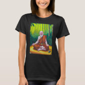 Meditation Guru Laughing Zen Buddha Meditation Tシャツ (正面)