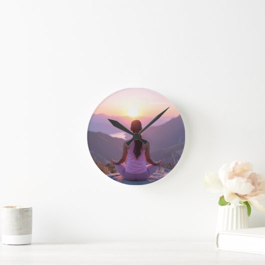 Meditation - Inner Balance - Yoga ラウンド壁時計 (ホーム)