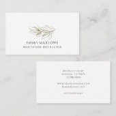 Meditation Instructor Botanical Sage Green 名刺 (正面/裏面)