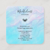 *~* Meditation Mindfulness Moth Yoga Butterfly スクエア名刺 (裏面)