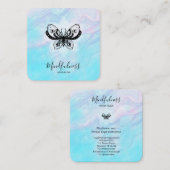 *~* Meditation Mindfulness Moth Yoga Butterfly スクエア名刺 (正面/裏面)