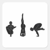 Meditation, yoga, Attitude スクエアシール (正面)