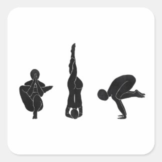 Meditation, yoga, Attitude スクエアシール