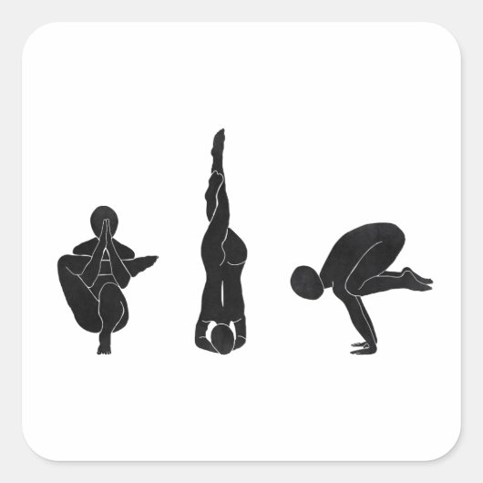 Meditation, yoga, Attitude スクエアシール (正面)