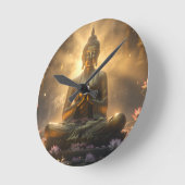 MEDITATION - YOGA - CARPE DIEM ラウンド壁時計 (傾斜)