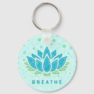 Meditation Yoga Lotus Flower Zen   Text Template キーホルダー