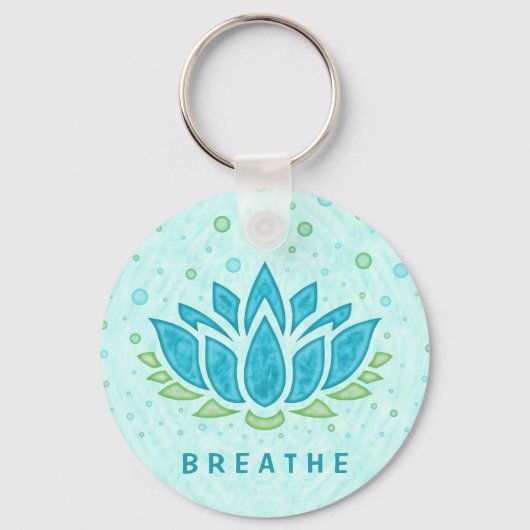 Meditation Yoga Lotus Flower Zen | Text Template キーホルダー (正面)