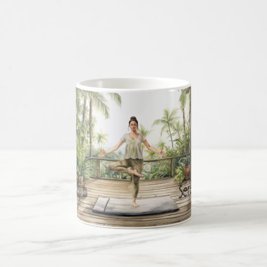 Meditation Yoga Pose Serenity  コーヒーマグカップ (中央)