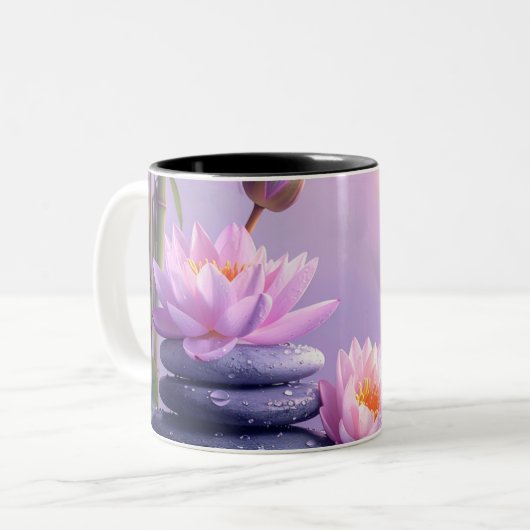 Meditation Yoga Wellness Mandala Bamboo Coffee Cup ツートーンマグカップ (正面左)