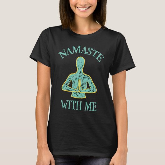 Meditation Zen Mindfulness Spiritual Buddha Namast Tシャツ (正面)