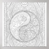 Meditative Pattern Art: Sacred Geometry Yin Yang ポスター (正面)