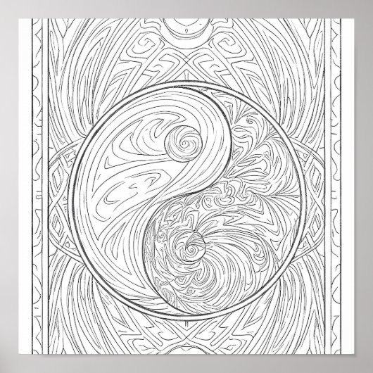 Meditative Pattern Art: Sacred Geometry Yin Yang ポスター (正面)