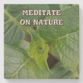 Méditer sur la nature feuille printemps photo vert ストーンコースター (正面)