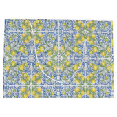 Mediterranean Amalfi Coast Blue Tile Lemon ラージペーパーバッグ (裏面)