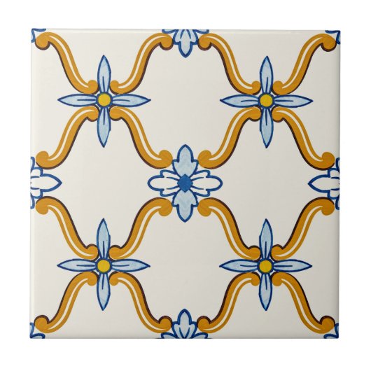 Mediterranean Azulejo Home Decor Gift タイル (正面)