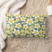 Mediterranean Blossom Blue Yellow and White  ランバークッション (ブランケット)