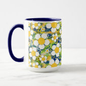 Mediterranean Blossoms Blue Yellow and White マグカップ (左)
