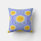 Mediterranean Blue and Yellow Floral Greek Flora  アウトドアクッション (裏面)