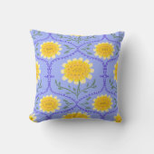 Mediterranean Blue and Yellow Floral Greek Flora  アウトドアクッション (正面)