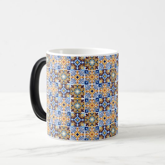  Mediterranean blue &brown Mug モーフィングマグカップ (正面左)