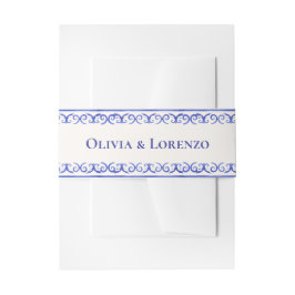 Mediterranean Blue & Lemon Branch Wedding 招待状ベリーバンド