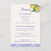 Mediterranean Blue & Lemon Branch Wedding Details  エンクロージャーカード (正面)