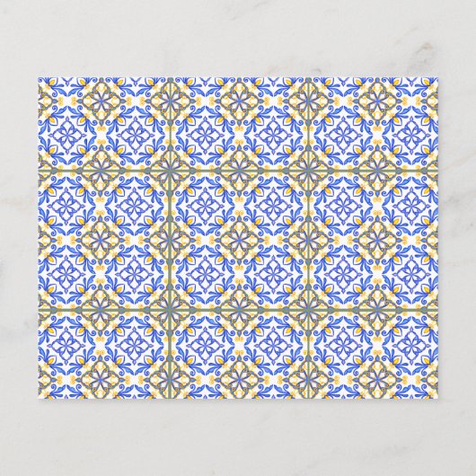 Mediterranean Blue Lemon Bridal Shower Recipe Card (裏面)