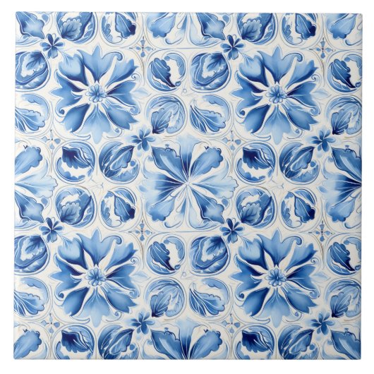 Mediterranean Blue Ornate  タイル (正面)