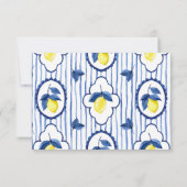 Mediterranean Blue Stripe Lemon Wedding RSVP (裏面)