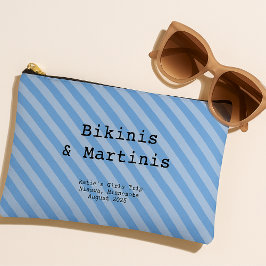 Mediterranean Blue Striped Bridesmaid Bachelorette アクセサリーポーチ