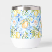 Mediterranean Blue Tile Limoncello Monogram Name (背面)