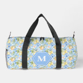 Mediterranean Blue Tile Limoncello Monogram Name ダッフルバッグ (裏面)