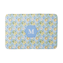 Mediterranean Blue Tile Limoncello Monogram Name