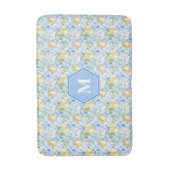 Mediterranean Blue Tile Limoncello Monogram Name バスマット (正面縦)