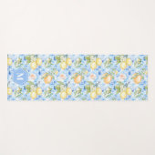 Mediterranean Blue Tile Limoncello Monogram Name ヨガマット (正面(横))