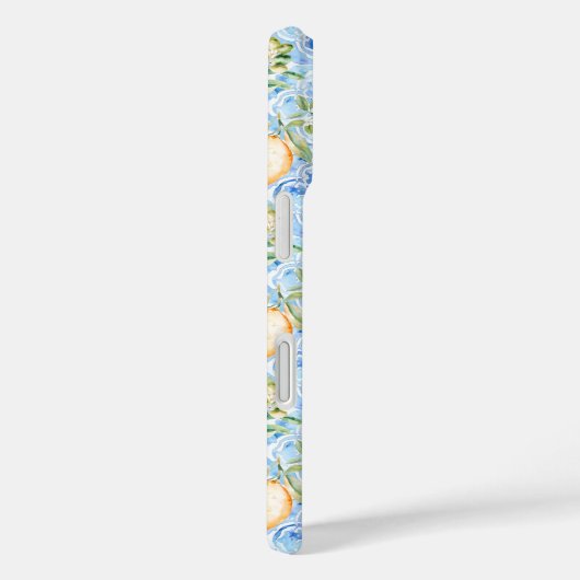 Mediterranean Blue Tile Limoncello Monogram Name Case-Mate iPhoneケース (裏面 / 右)
